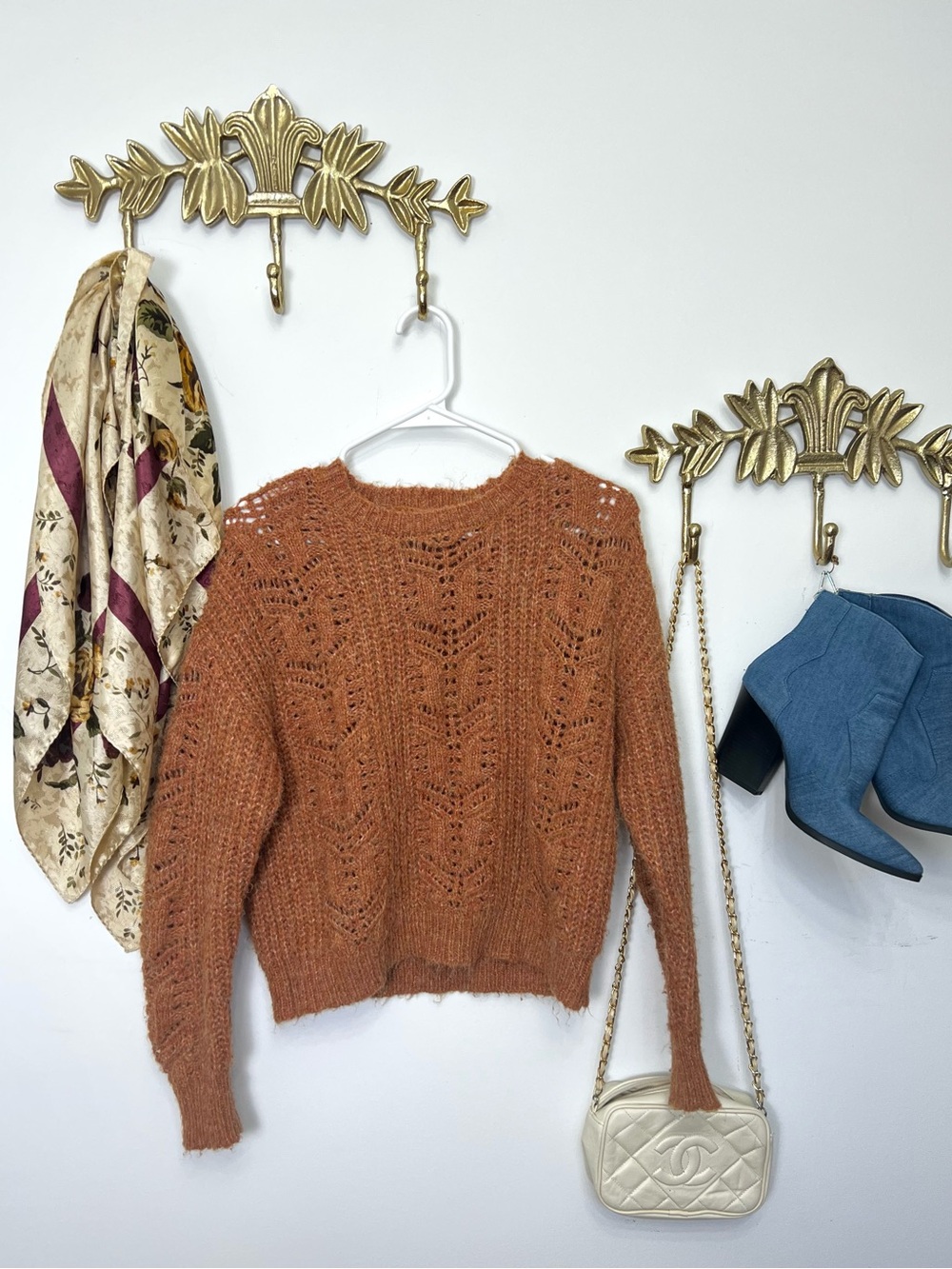 🎃Pumpkin spice knit sweater M/L ptp 23” l 21”